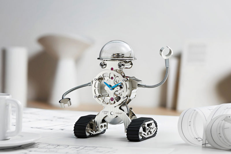 MBF Sherman Happy Robot Clock silver