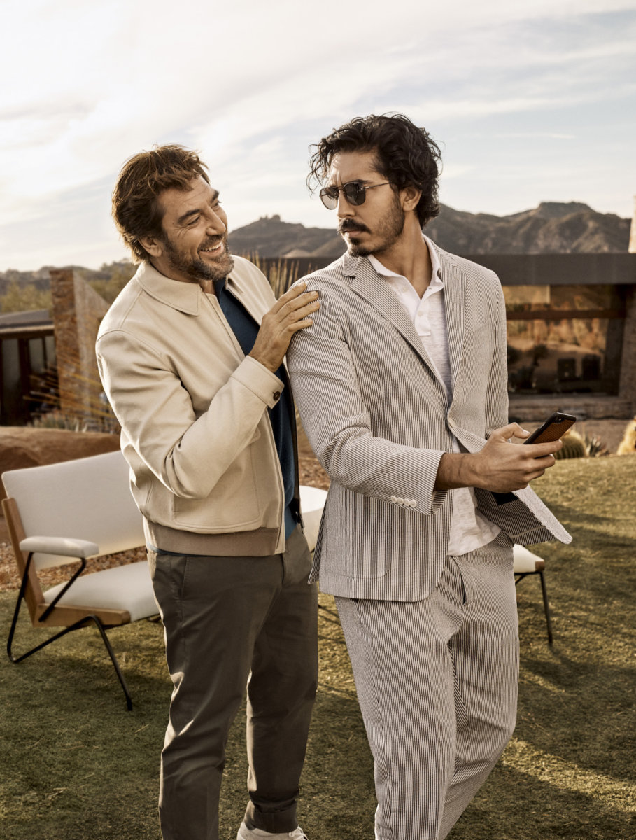 Javier Bardem and Dev Patel get intimate for Ermenegildo Zegna Javier Bardem and Dev Patel get intimate for Ermenegildo Zegna