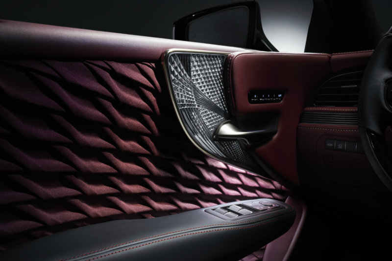Lexus LS 500 - Kiriko Glass Ornamentation & Hand-Pleated Upholstery