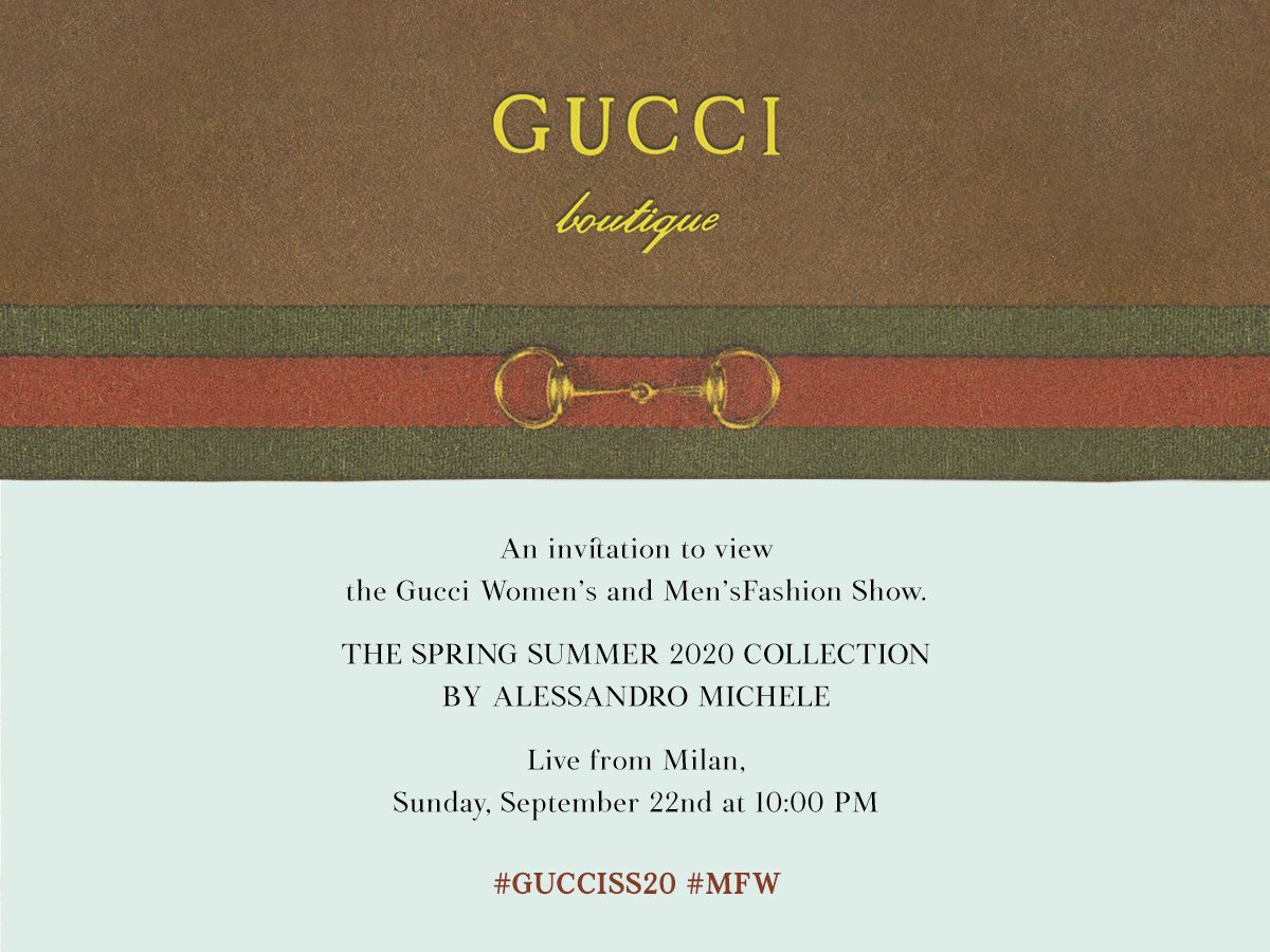 LIVE: Gucci’s Spring/Summer 2020 Unified Show LIVE: Gucci’s Spring/Summer 2020 Unified Show